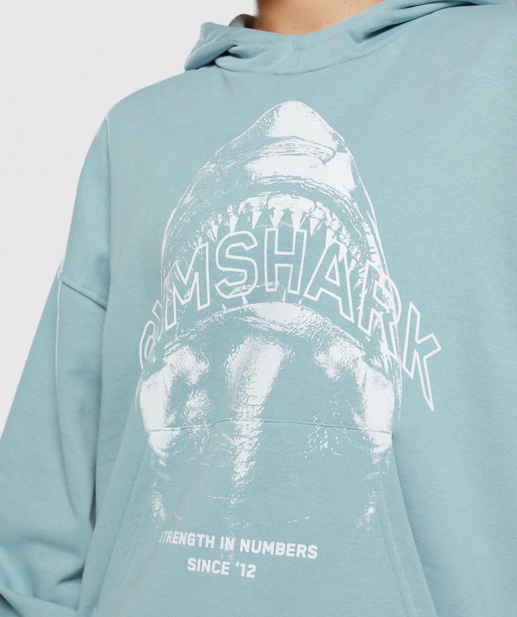 Gymshark Shark Attack Oversized Hoodie - Blue sold by Gymshark product image thumbnail 4