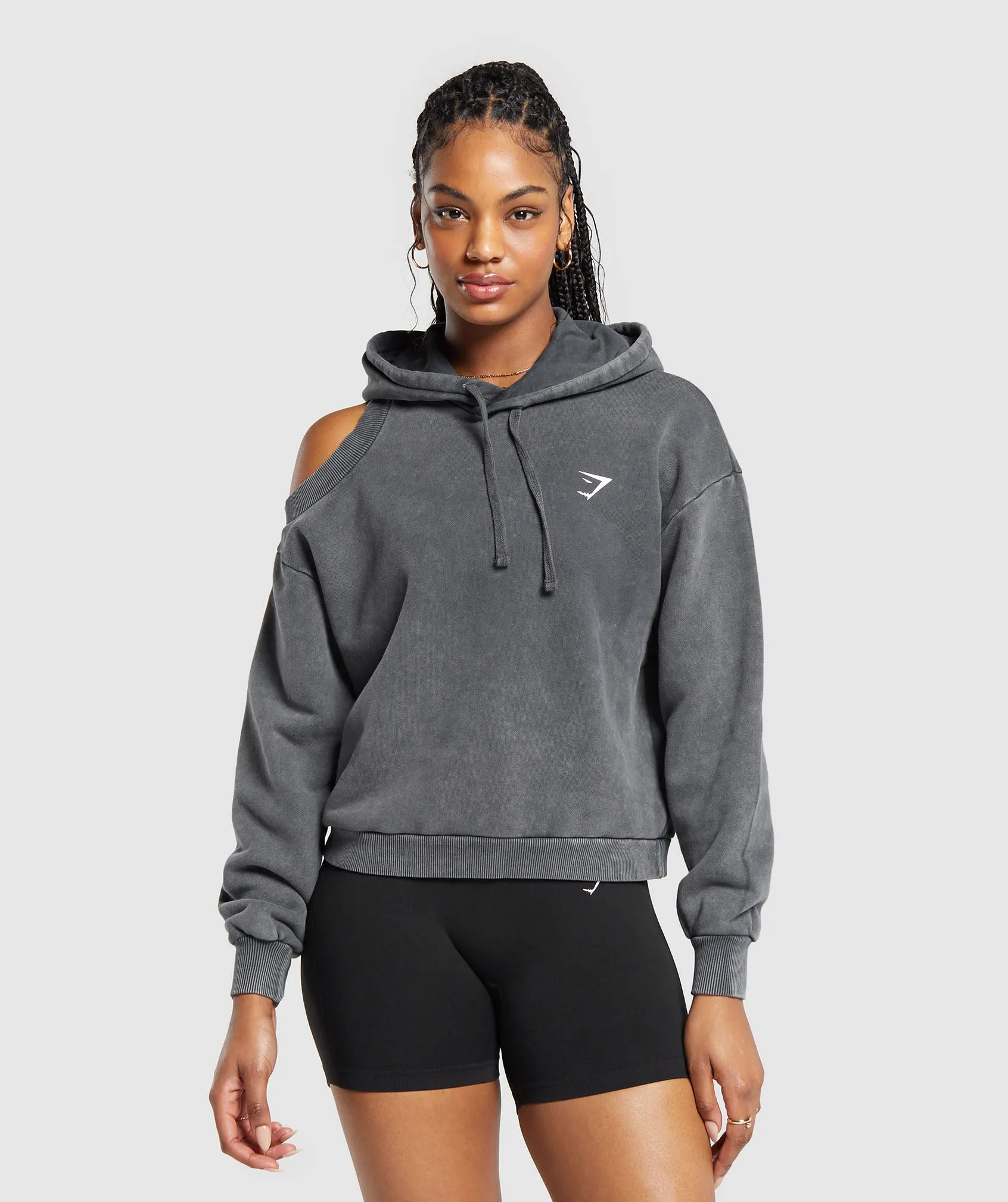 Gymshark Washed Cut Out Hoodie - Black sold by Gymshark