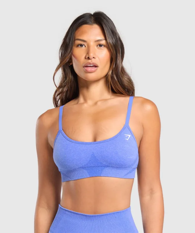 Gymshark Vital Seamless Minimal Sports Bra - Lift Blue/ Marl sold by Gymshark