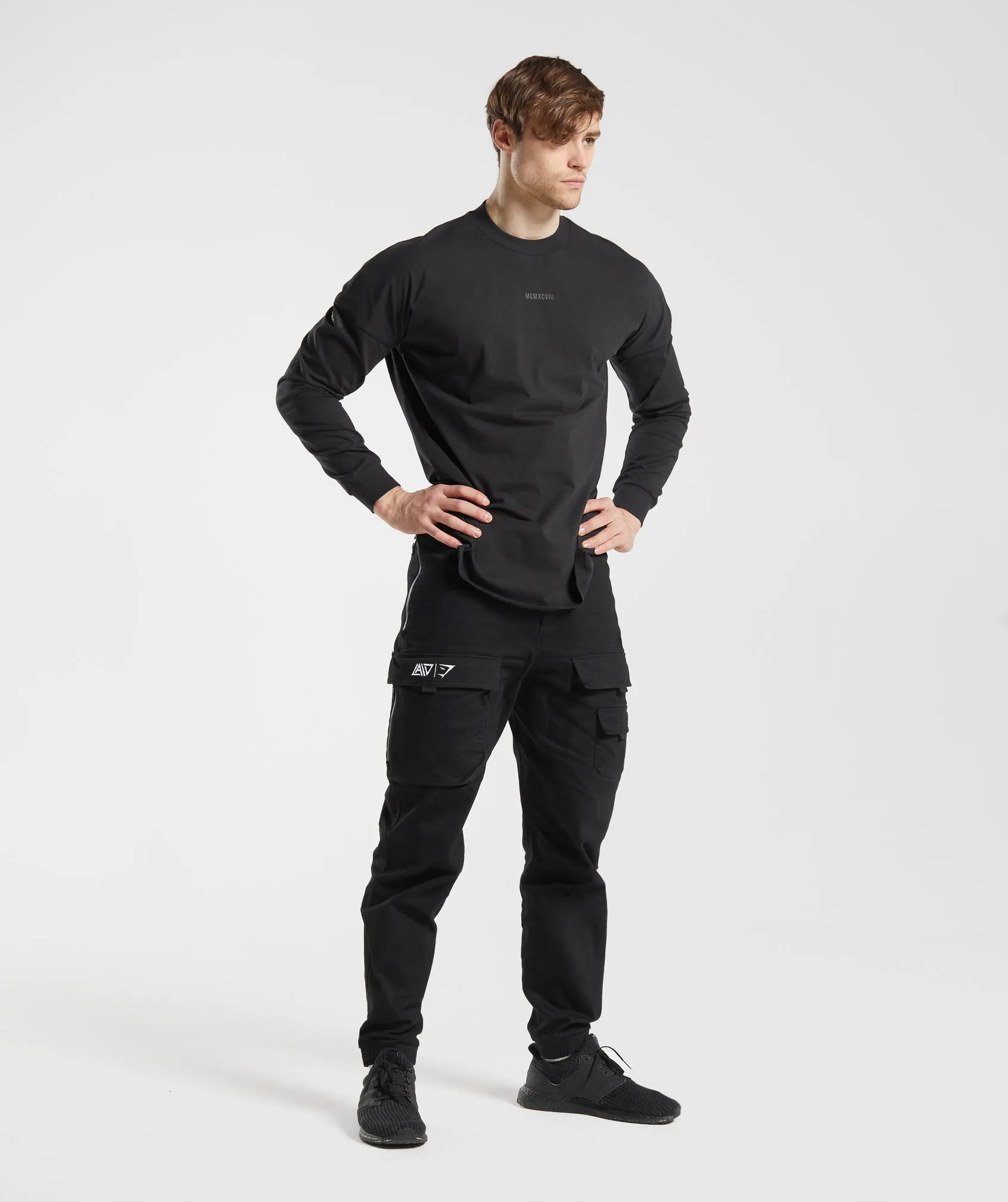GS x David Laid Oversized Long Sleeve T-Shirt - Black sold by Gymshark product image thumbnail 4