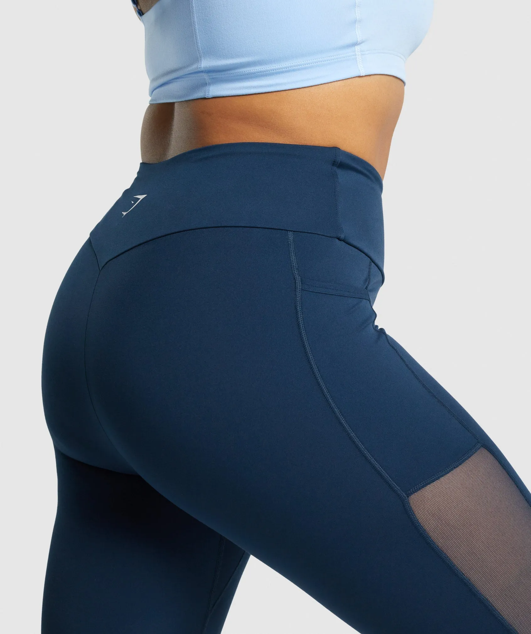 Gymshark Training Mesh Pocket Leggings - Navy sold by Gymshark product image thumbnail 5