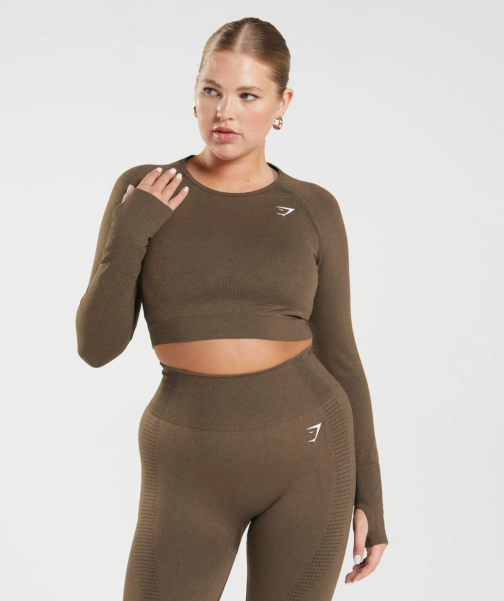 Gymshark Vital Seamless 2.0 Crop Top - Espresso Marl sold by Gymshark product image thumbnail 2