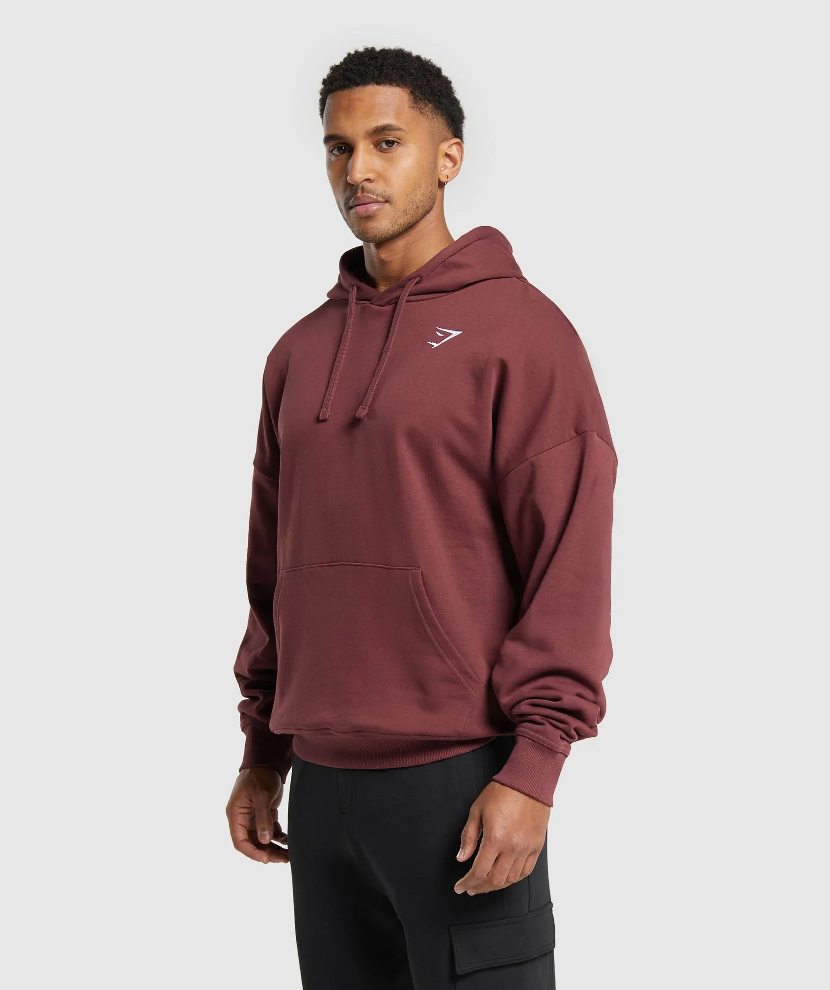 Gymshark Crest Oversized Hoodie - Burgundy Brown sold by Gymshark product image thumbnail 3