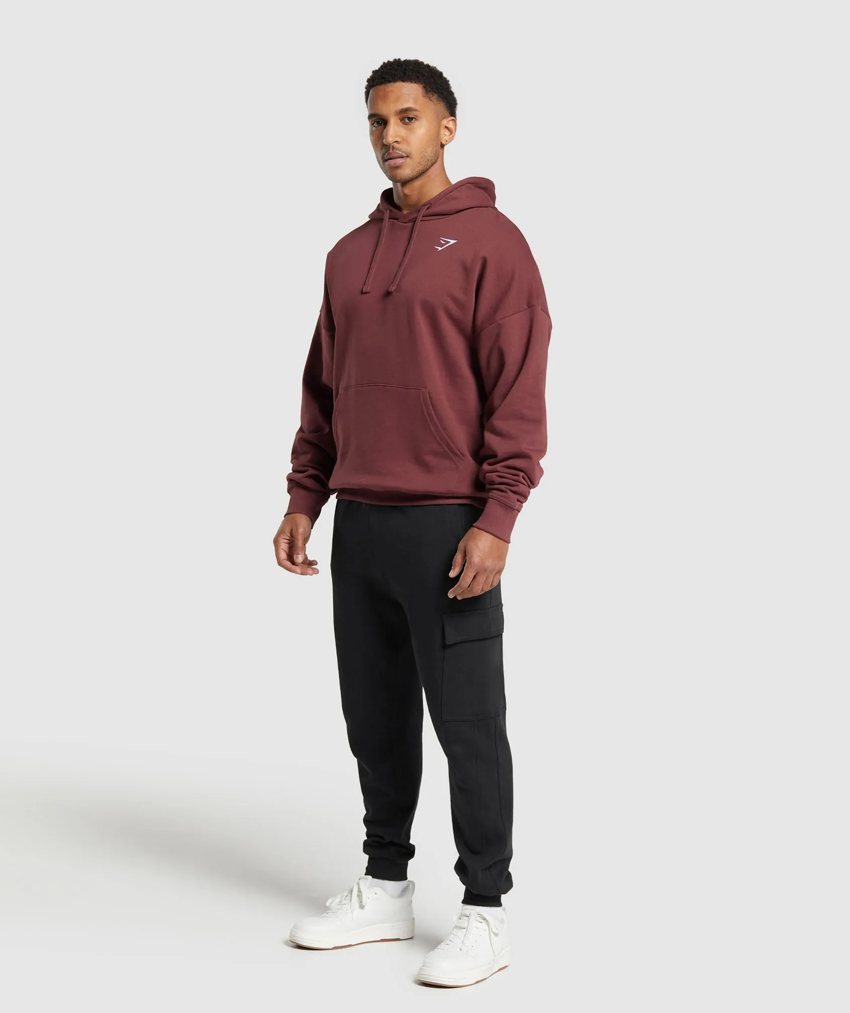 Gymshark Crest Oversized Hoodie - Burgundy Brown sold by Gymshark product image thumbnail 4