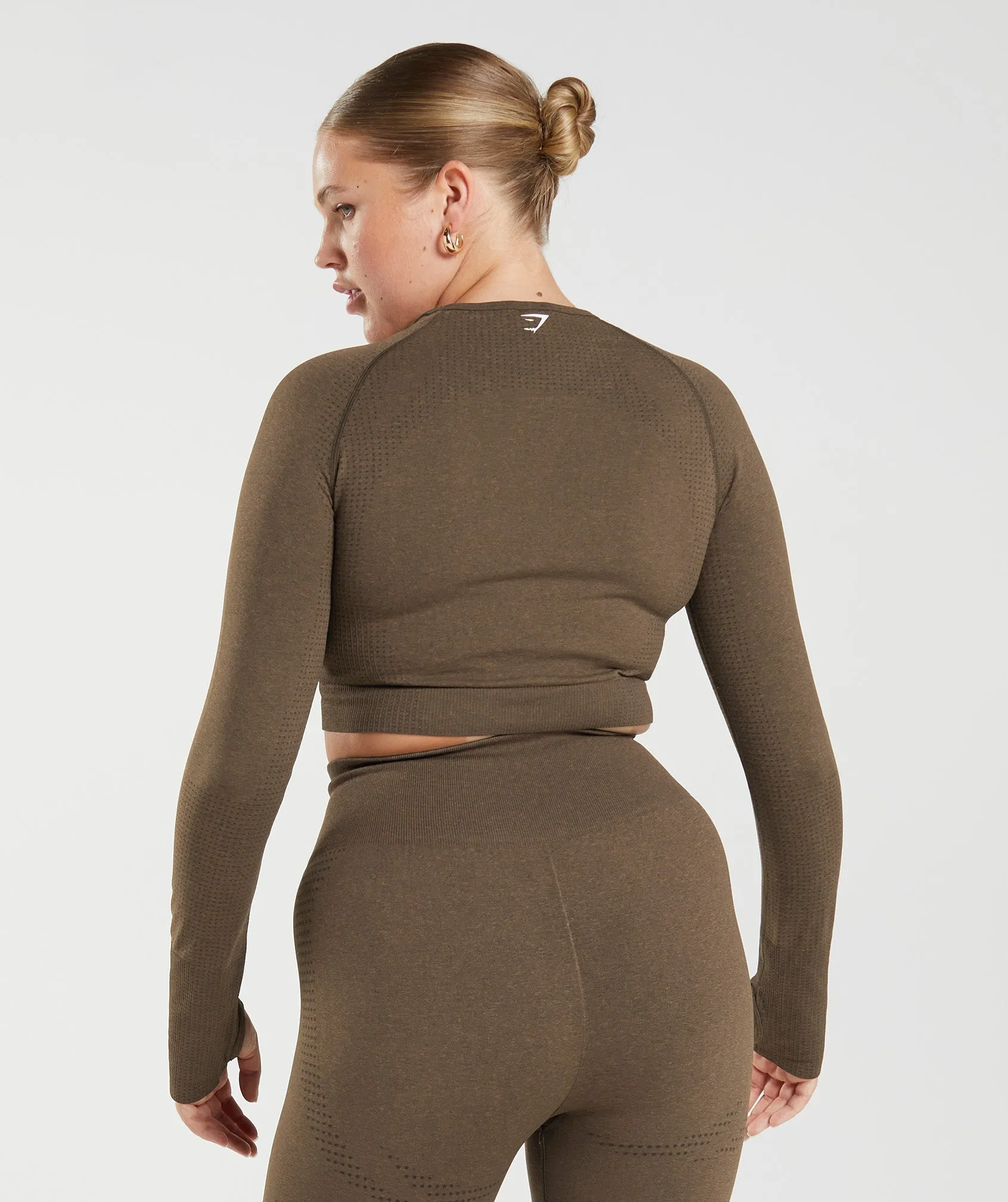 Gymshark Vital Seamless 2.0 Crop Top - Espresso Marl sold by Gymshark product image thumbnail 3