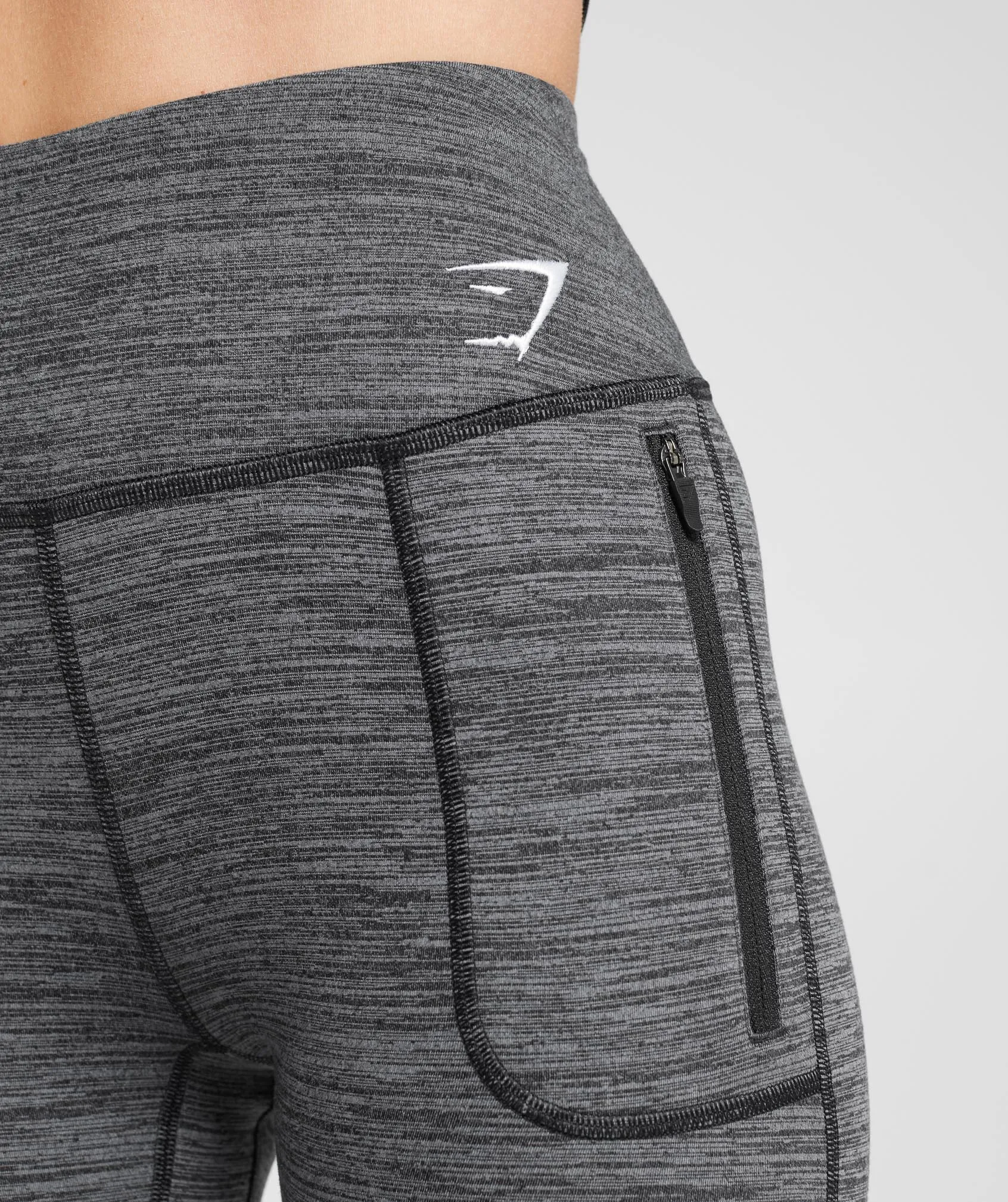 Gymshark Fleece Lined Pocket Leggings - Black/Pitch Grey sold by Gymshark product image thumbnail 5