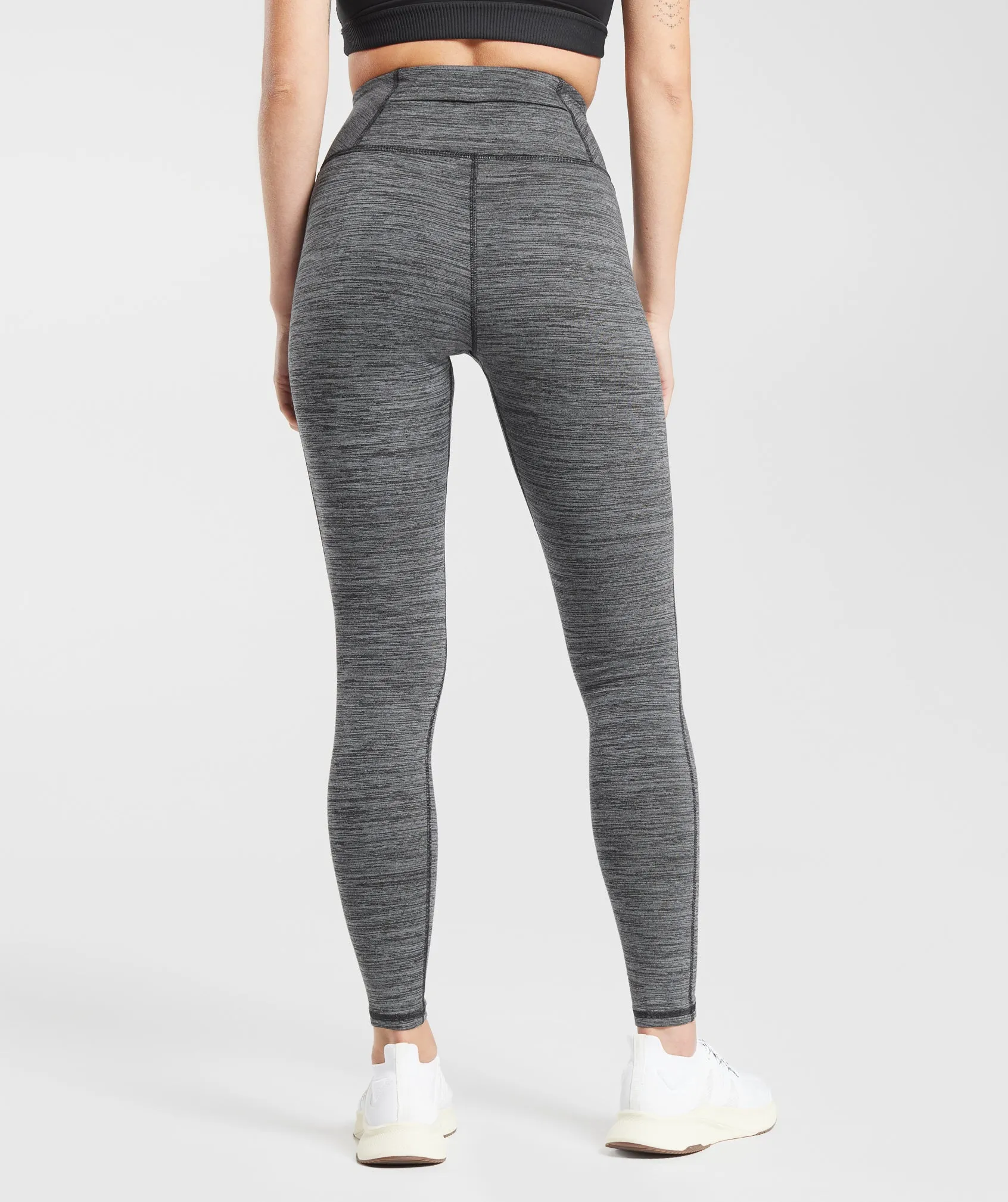 Gymshark Fleece Lined Pocket Leggings - Black/Pitch Grey sold by Gymshark product image thumbnail 2