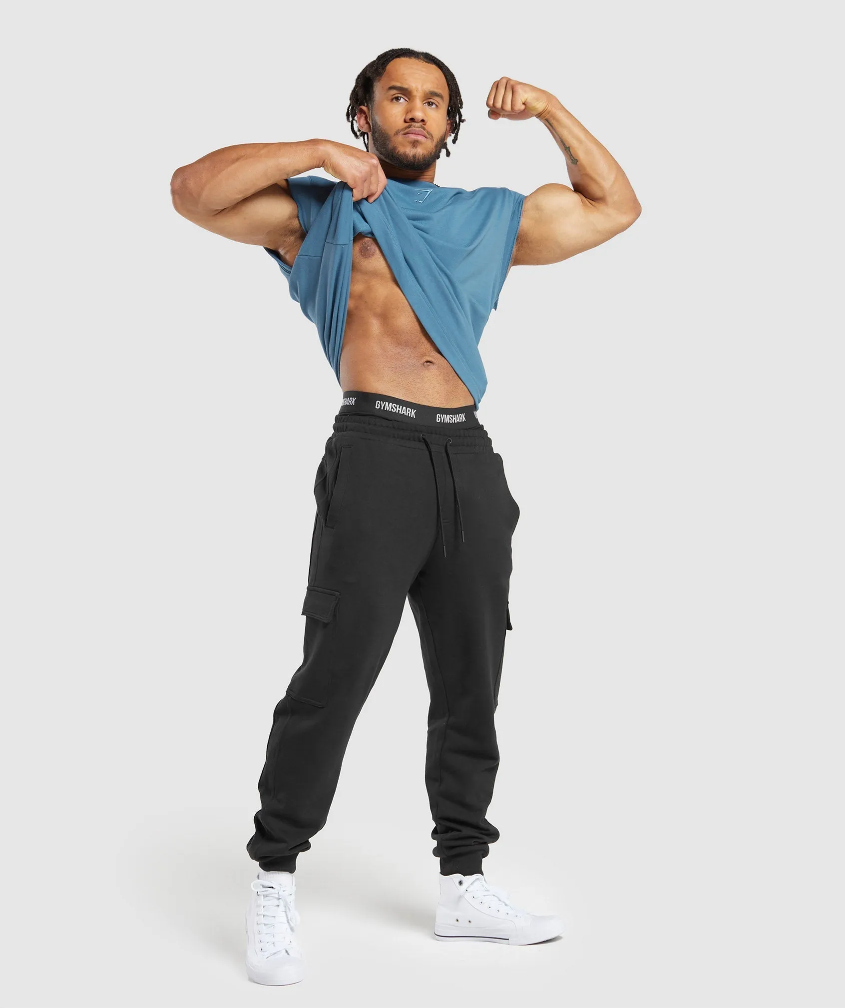 Gymshark Super Natural Cut Off Tank - Faded Blue sold by Gymshark product image thumbnail 4