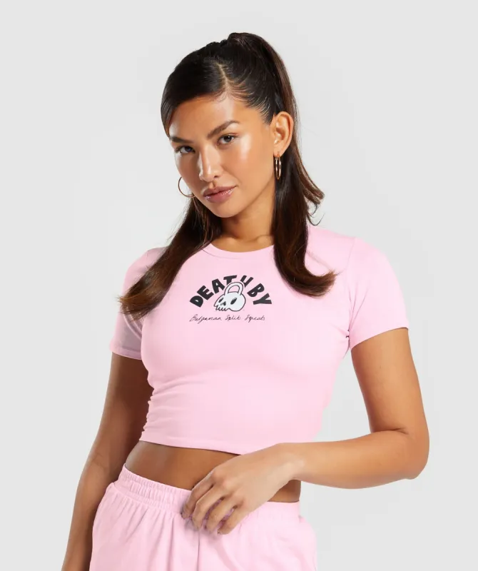 Gymshark Cotton Graphic Crop Top - Dolly Pink sold by Gymshark