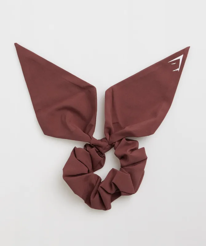 Gymshark Bow Scrunchie - Cherry Brown sold by Gymshark