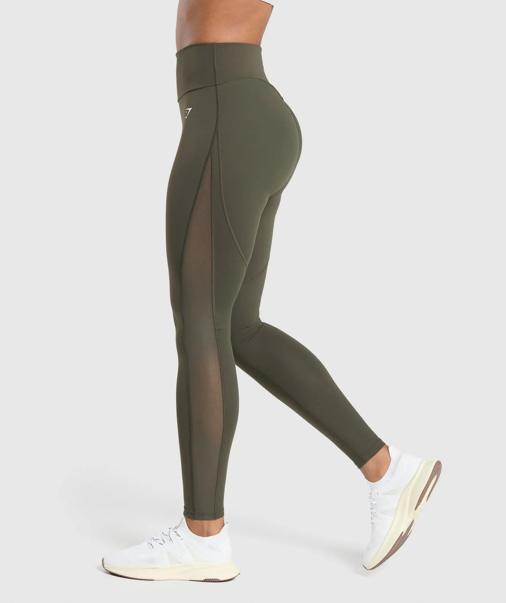 Gymshark Mesh Placement Legging - Weighted Green sold by Gymshark
