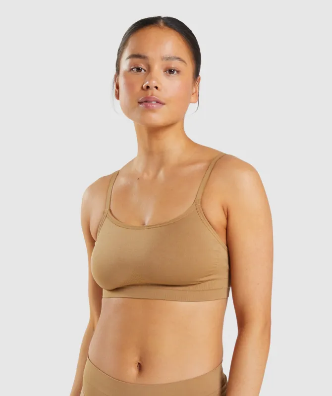 Gymshark Seamless Scoop Neck Bralette - Golden Light Brown sold by Gymshark