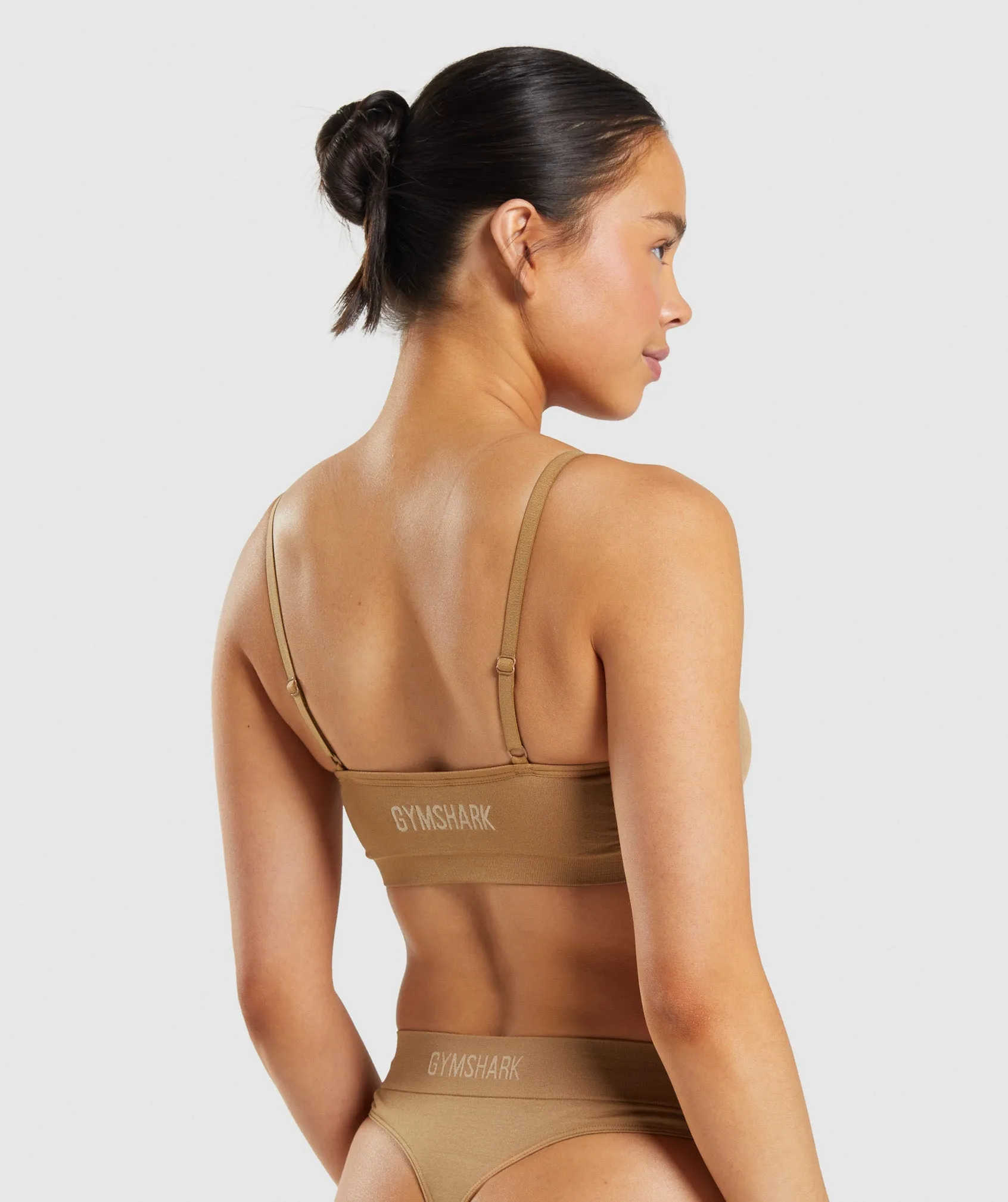 Gymshark Seamless Scoop Neck Bralette - Golden Light Brown sold by Gymshark product image thumbnail 2