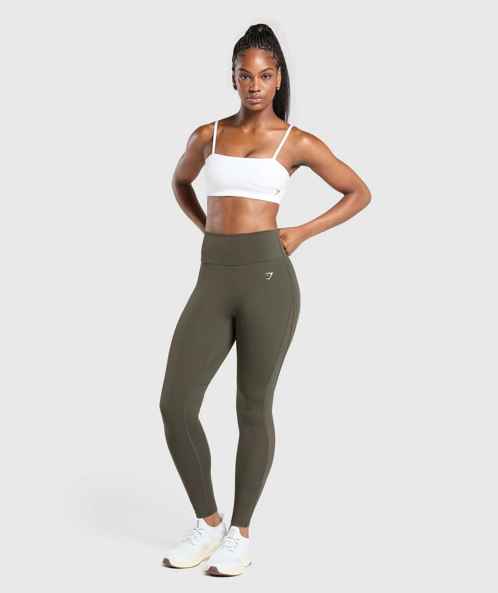 Gymshark Mesh Placement Legging - Weighted Green sold by Gymshark product image thumbnail 4