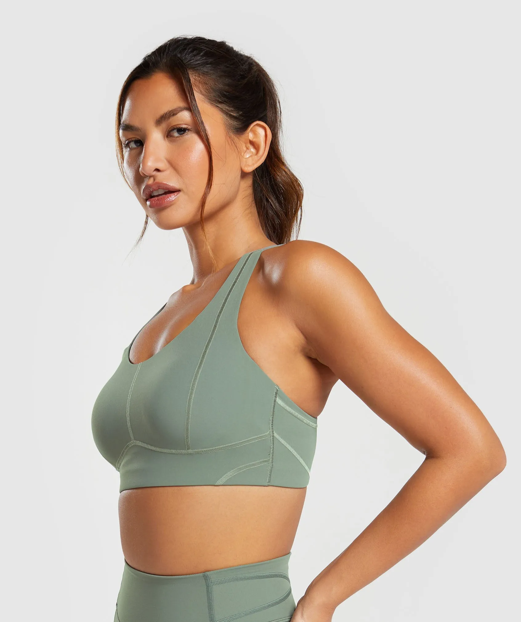 Gymshark Stitch Feature Sports Bra - Unit Green sold by Gymshark product image thumbnail 3