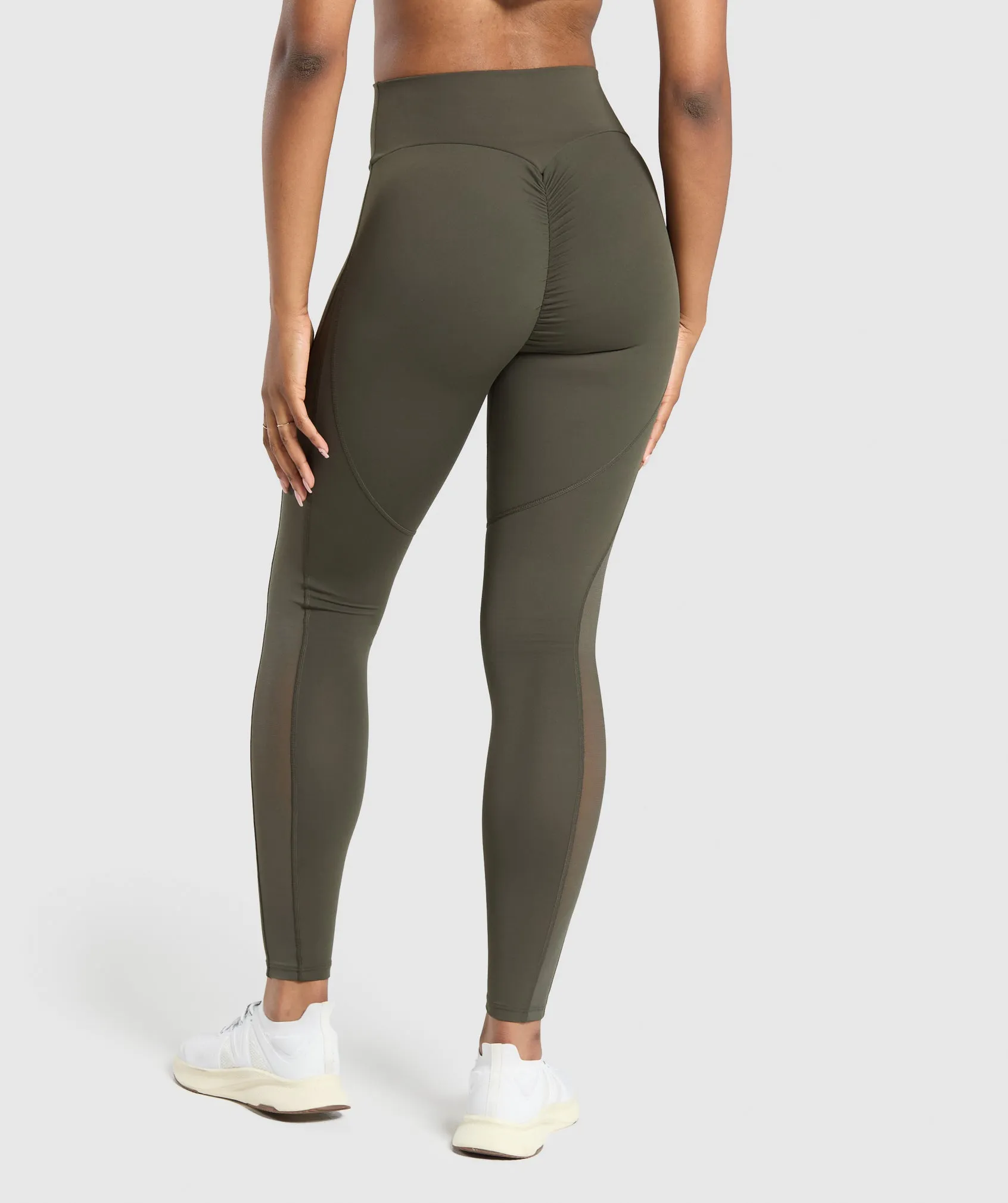 Gymshark Mesh Placement Legging - Weighted Green sold by Gymshark product image thumbnail 3