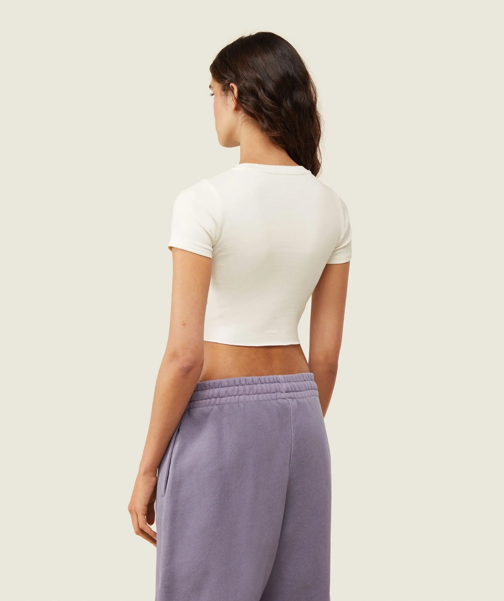 Gymshark everywear Ribbed Tee - Soft White sold by Gymshark product image thumbnail 3