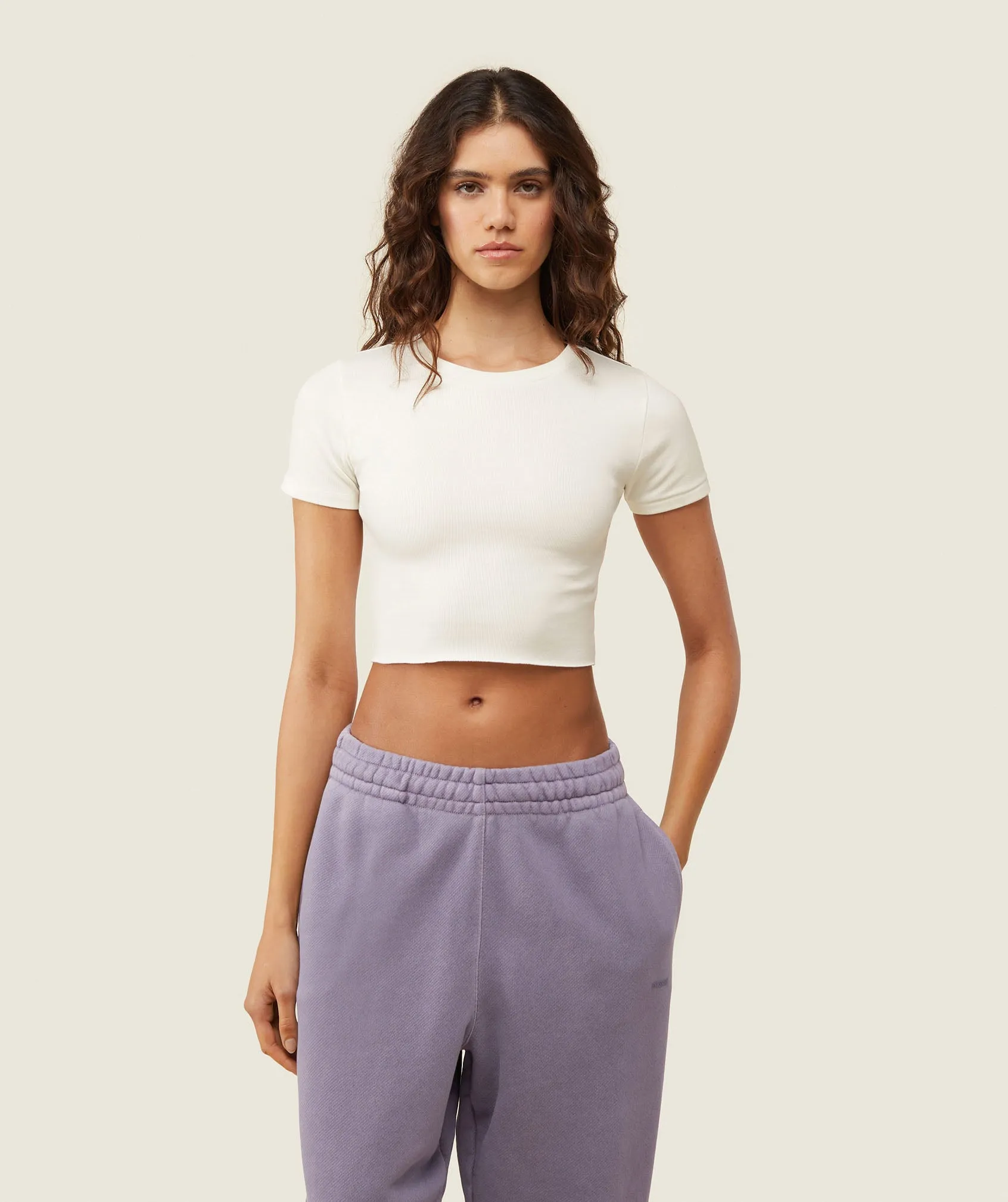 Gymshark everywear Ribbed Tee - Soft White sold by Gymshark