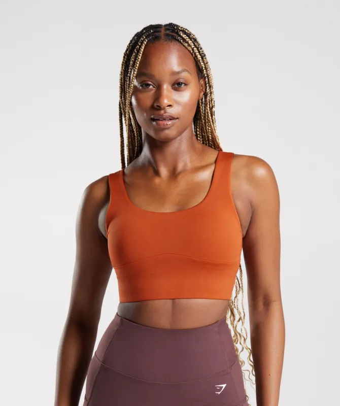 Gymshark Longline Sports Bra - Brick Red sold by Gymshark
