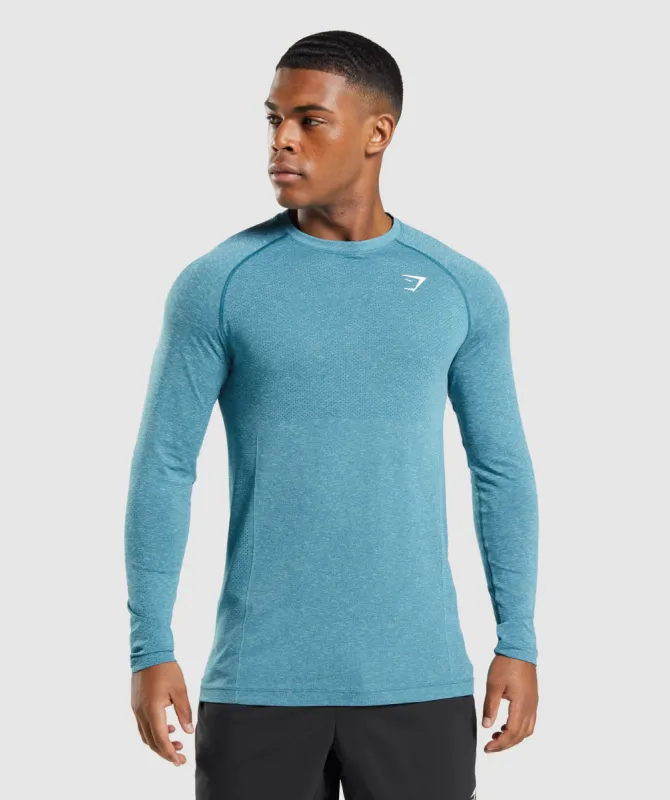 Gymshark Vital Seamless Light Long Sleeve T-Shirt - Tahoe Teal Marl sold by Gymshark