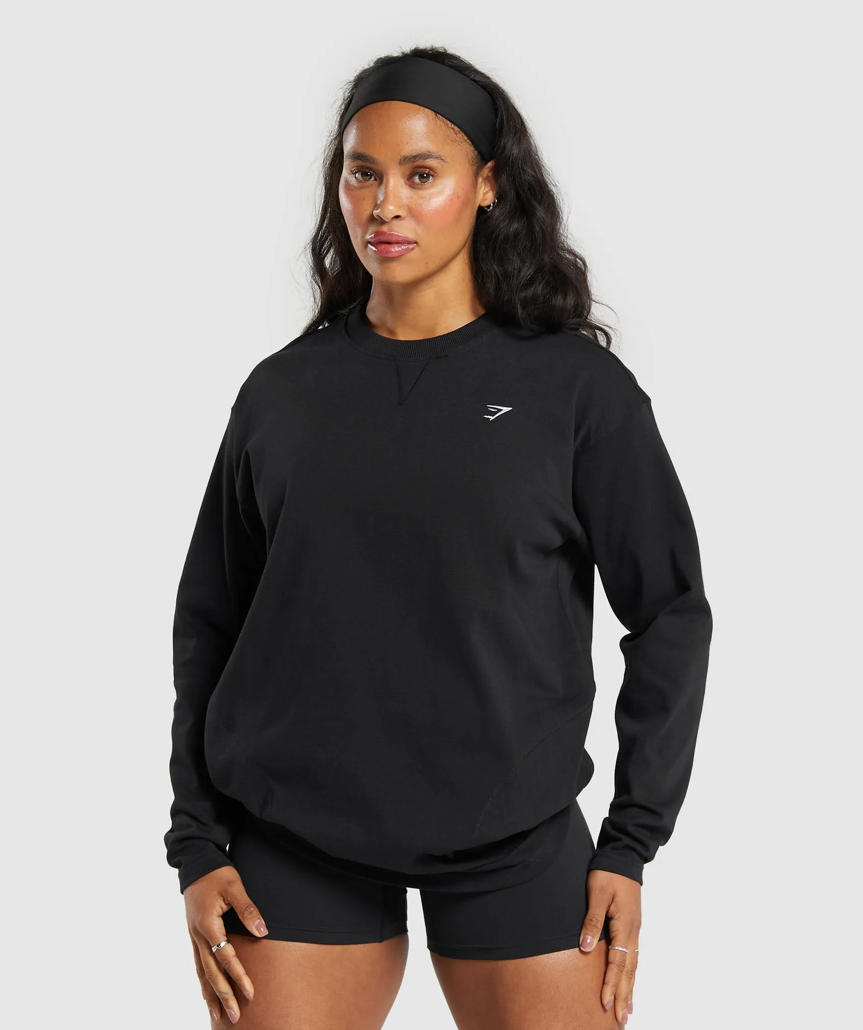 Gymshark Heavyweight Cotton Long Sleeve Top - Black sold by Gymshark