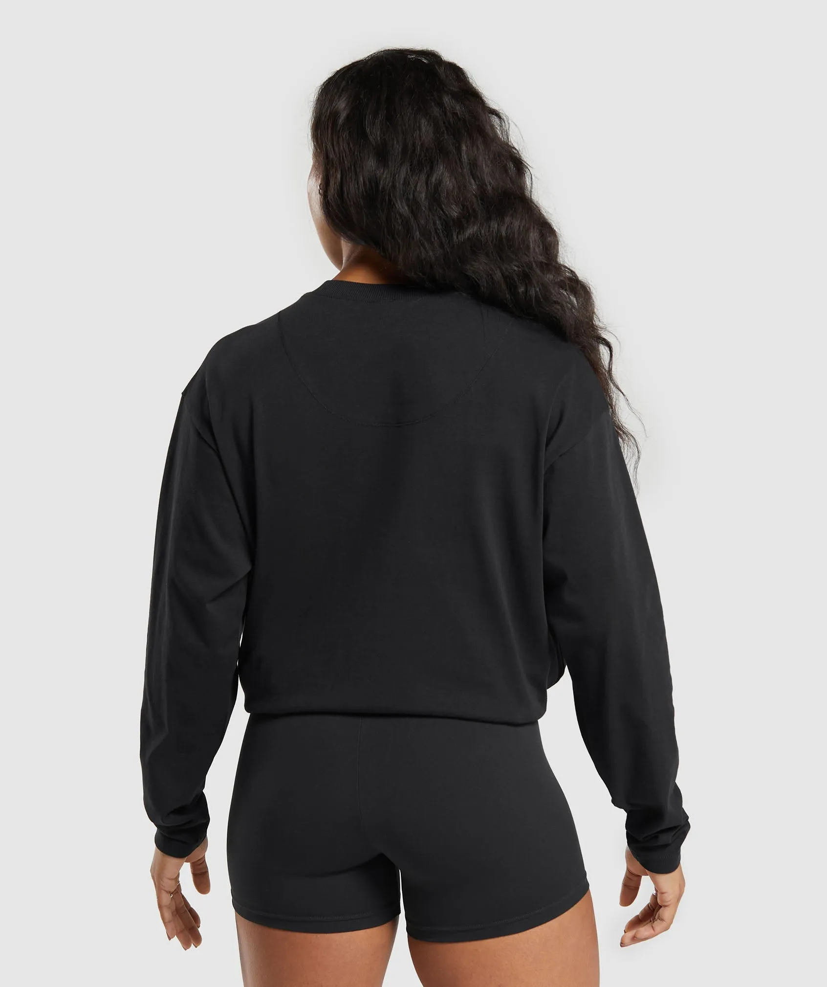 Gymshark Heavyweight Cotton Long Sleeve Top - Black sold by Gymshark product image thumbnail 2