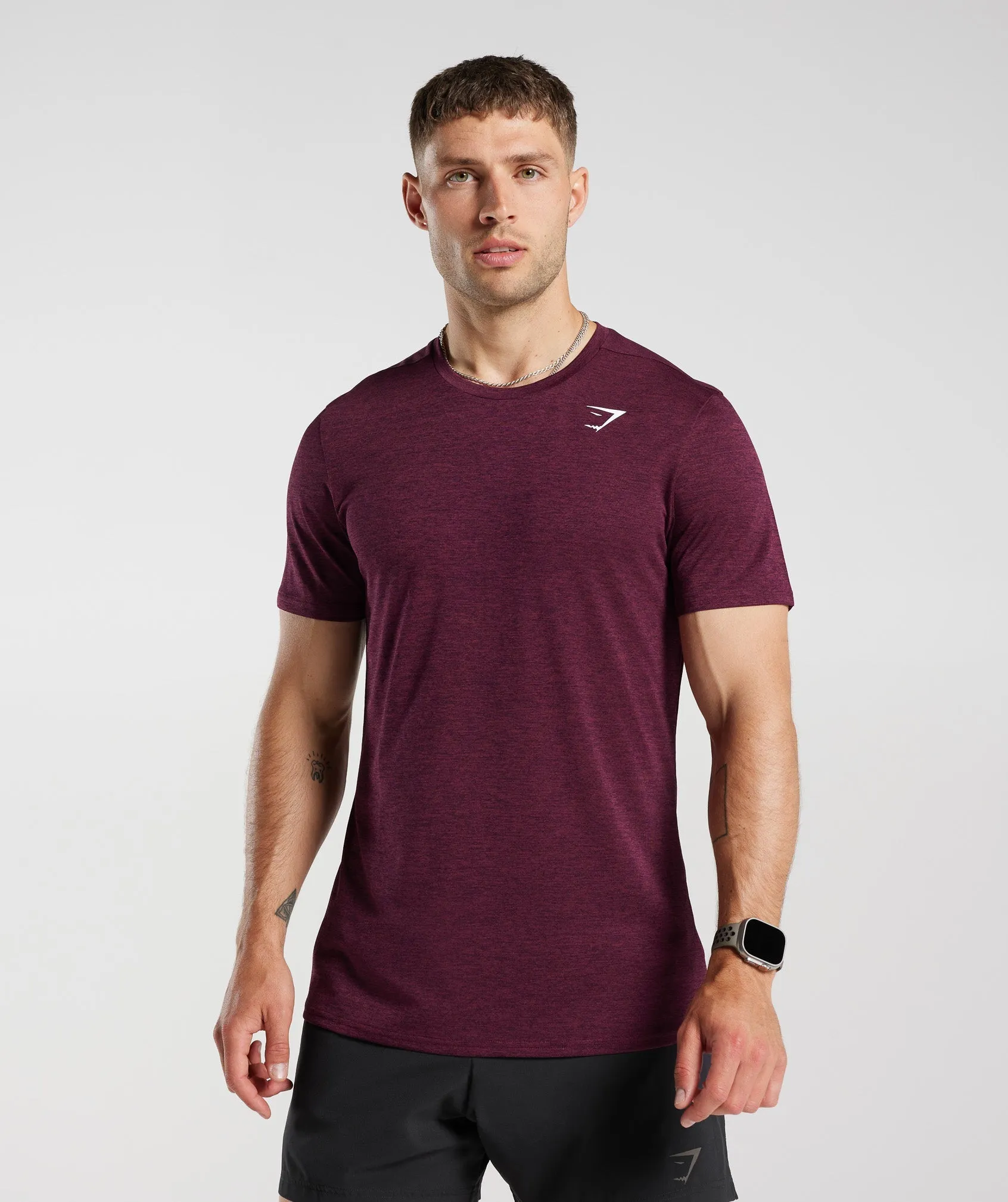 Gymshark Arrival Marl T-Shirt - Plum Pink/Plum Brown Marl sold by Gymshark