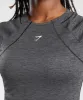 Gymshark Running T-Shirt - Black/Silhouette Grey Marl sold by Gymshark