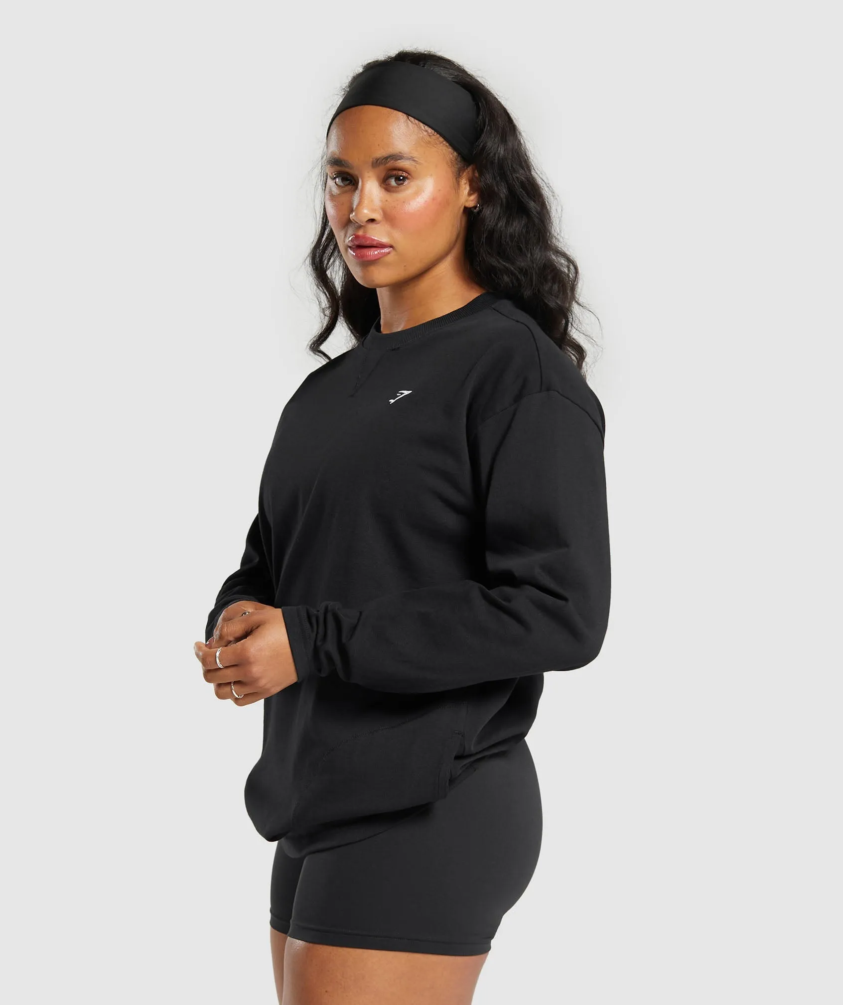 Gymshark Heavyweight Cotton Long Sleeve Top - Black sold by Gymshark product image thumbnail 3