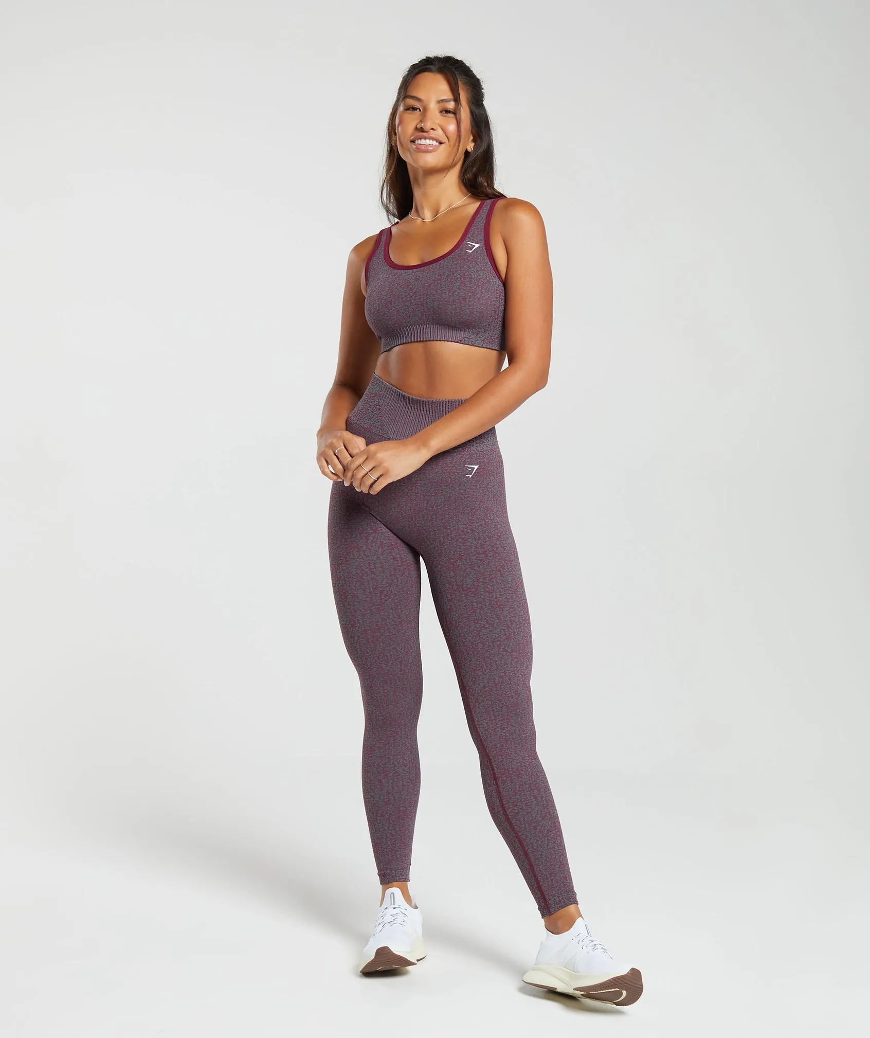 Gymshark Marl Seamless Scoop Bra - Plum Pink Marl/Dark Grey Marl/Plum Pink sold by Gymshark product image thumbnail 4