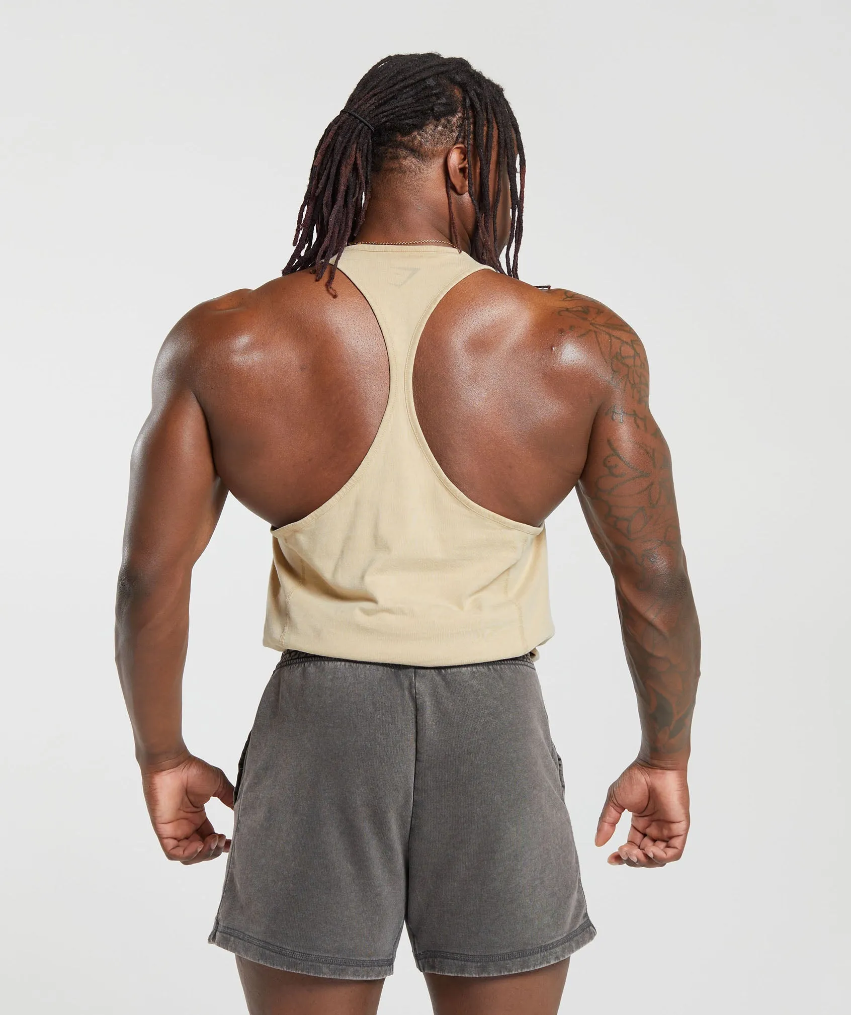 Gymshark Heritage Washed Stringer - Desert Beige sold by Gymshark product image thumbnail 2