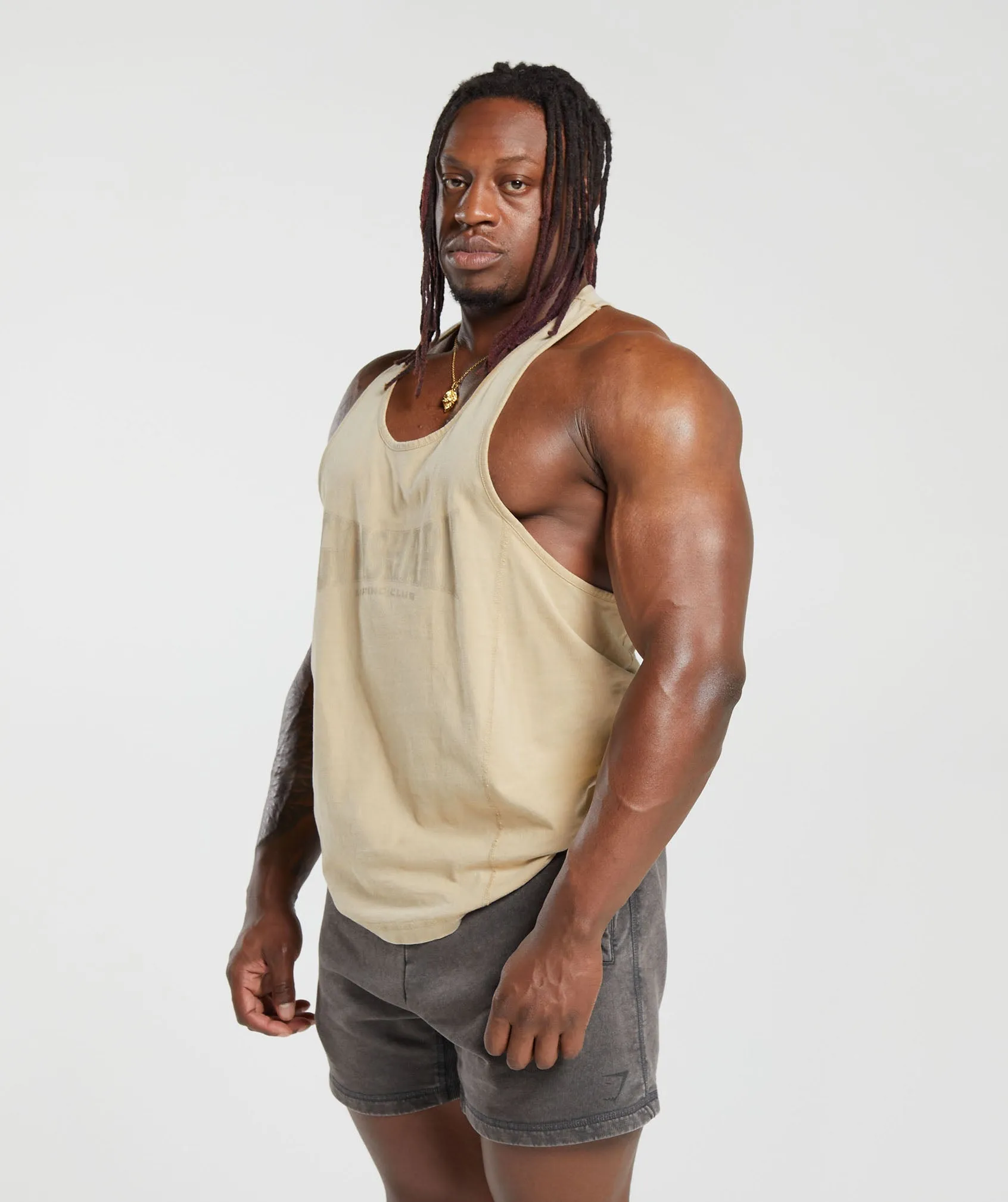 Gymshark Heritage Washed Stringer - Desert Beige sold by Gymshark product image thumbnail 3
