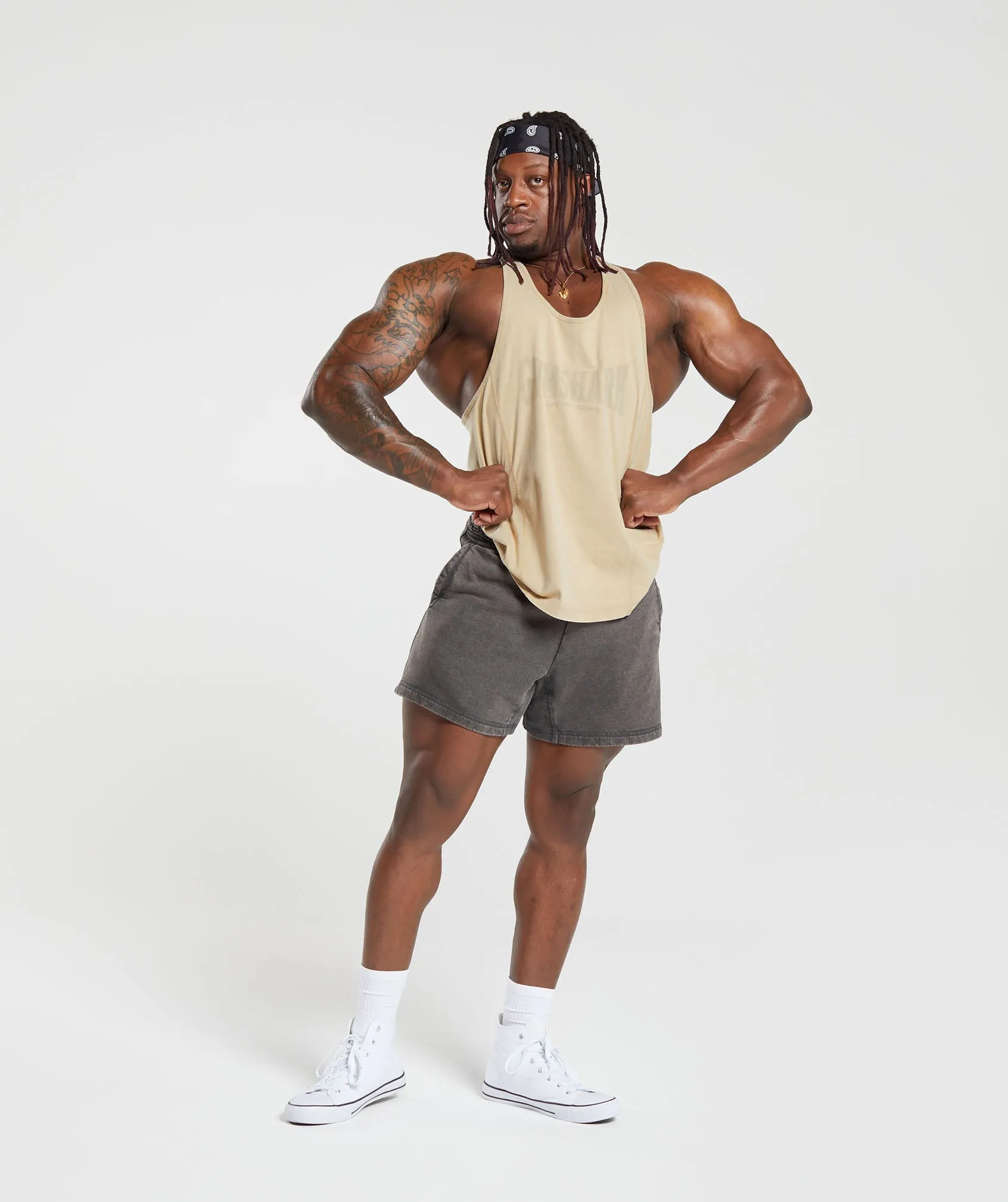Gymshark Heritage Washed Stringer - Desert Beige sold by Gymshark product image thumbnail 4