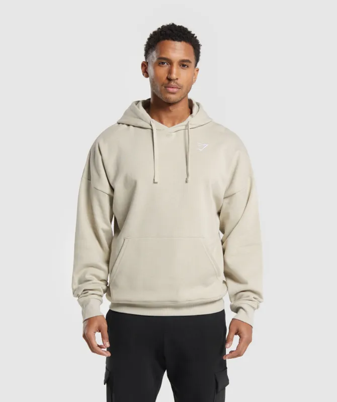 Gymshark Crest Oversized Hoodie - Pebble Grey sold by Gymshark