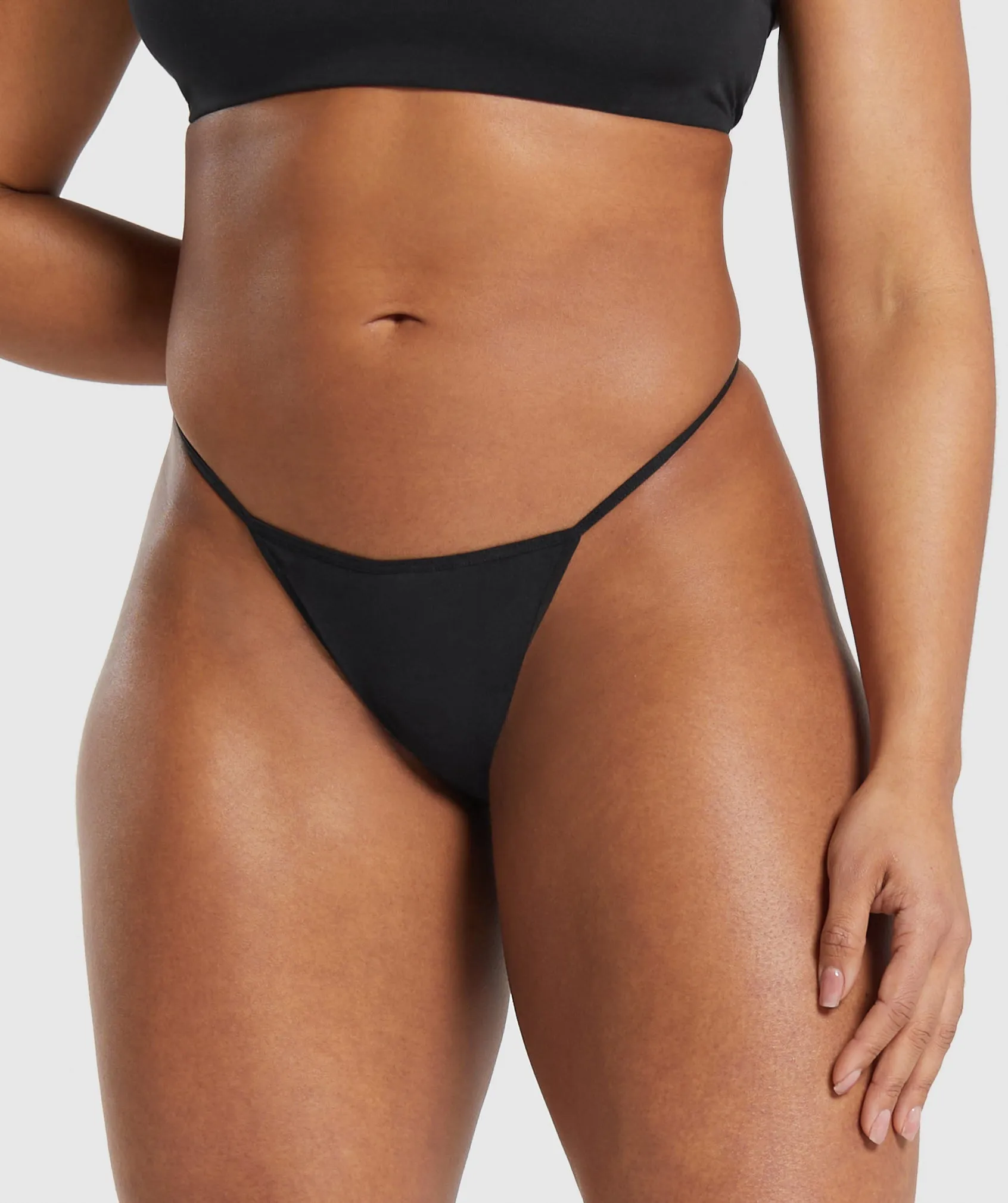 Gymshark Cotton G-String - Black sold by Gymshark