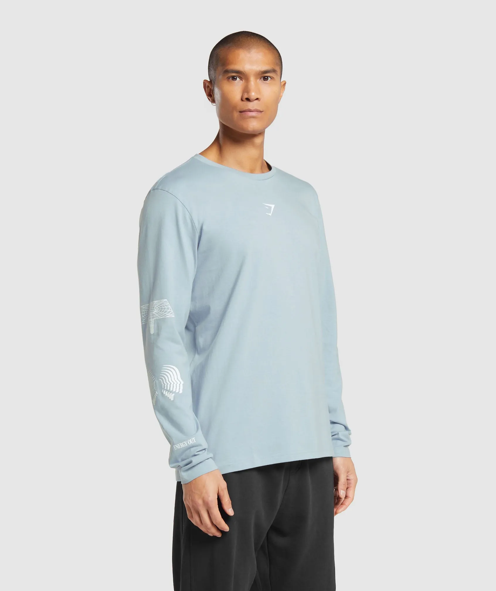 Gymshark Hybrid Wellness Long Sleeve T-Shirt - Salt Blue sold by Gymshark