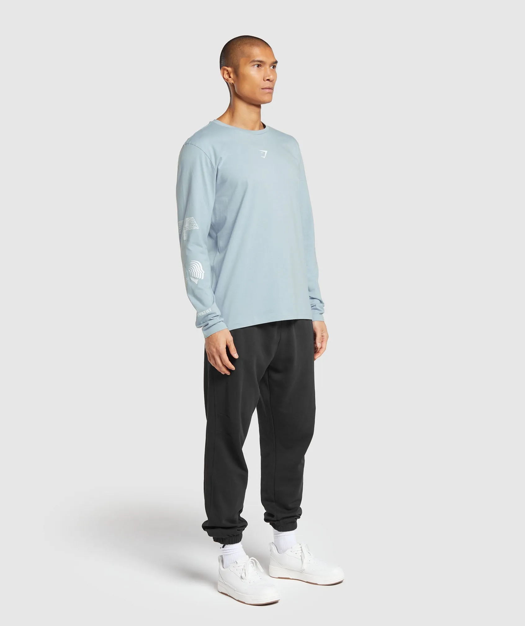 Gymshark Hybrid Wellness Long Sleeve T-Shirt - Salt Blue sold by Gymshark product image thumbnail 4