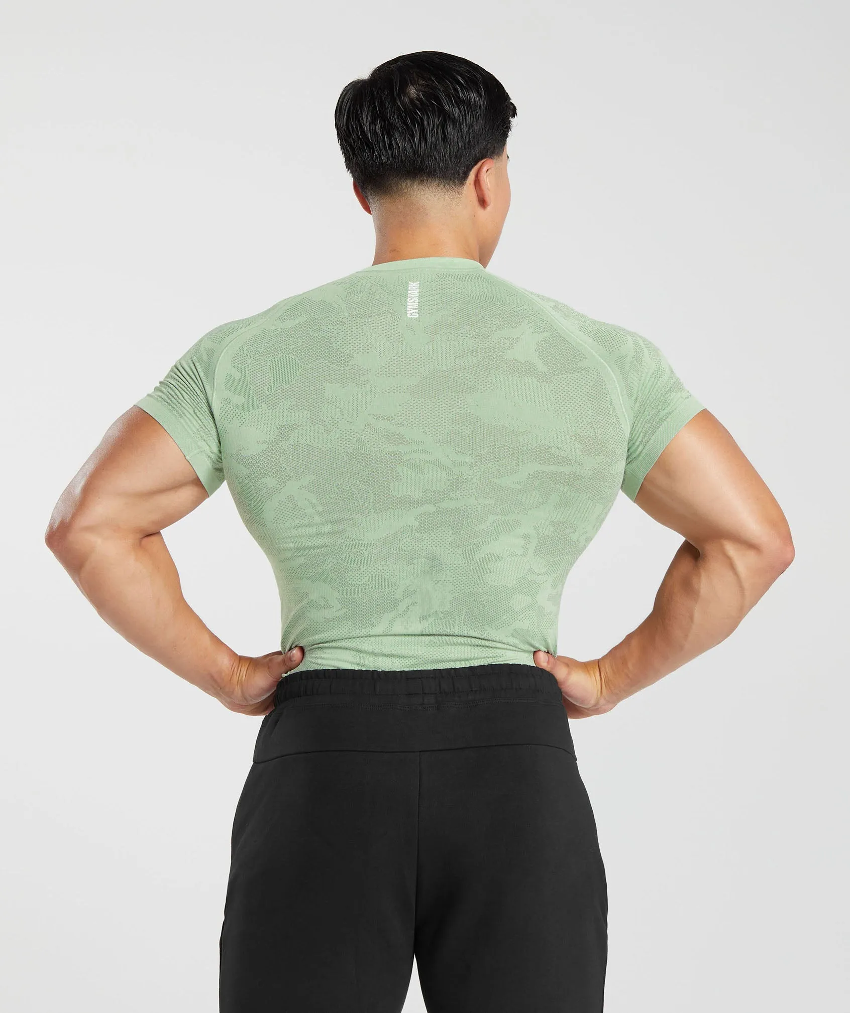 Gymshark Geo Seamless T-Shirt - Flora Green/Willow Green sold by Gymshark product image thumbnail 2