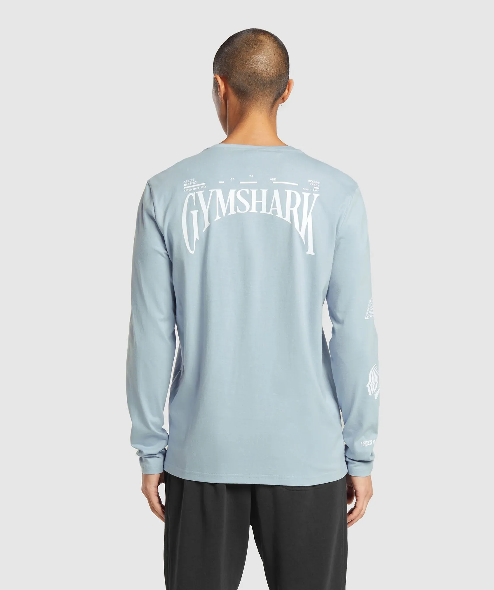 Gymshark Hybrid Wellness Long Sleeve T-Shirt - Salt Blue sold by Gymshark product image thumbnail 3