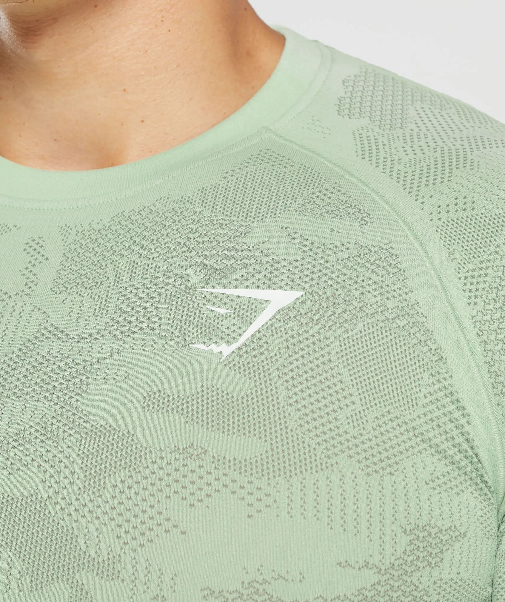 Gymshark Geo Seamless T-Shirt - Flora Green/Willow Green sold by Gymshark product image thumbnail 4