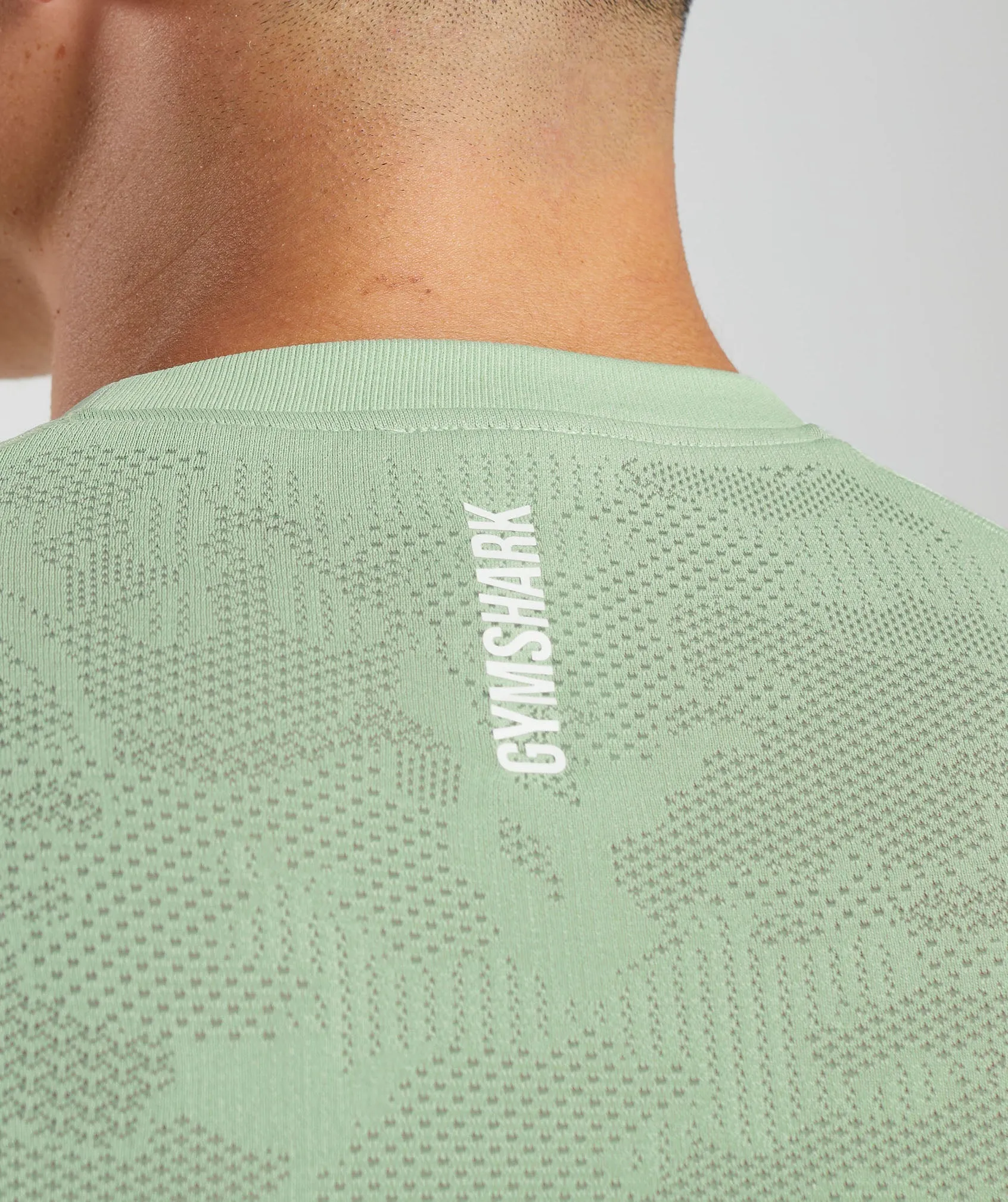 Gymshark Geo Seamless T-Shirt - Flora Green/Willow Green sold by Gymshark product image thumbnail 5
