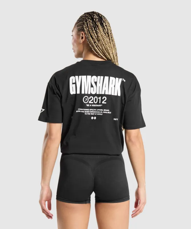Gymshark Be a Visionary Oversized T-Shirt - Black sold by Gymshark