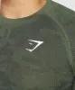 Gymshark Geo Seamless T-Shirt - Core Olive/Black sold by Gymshark