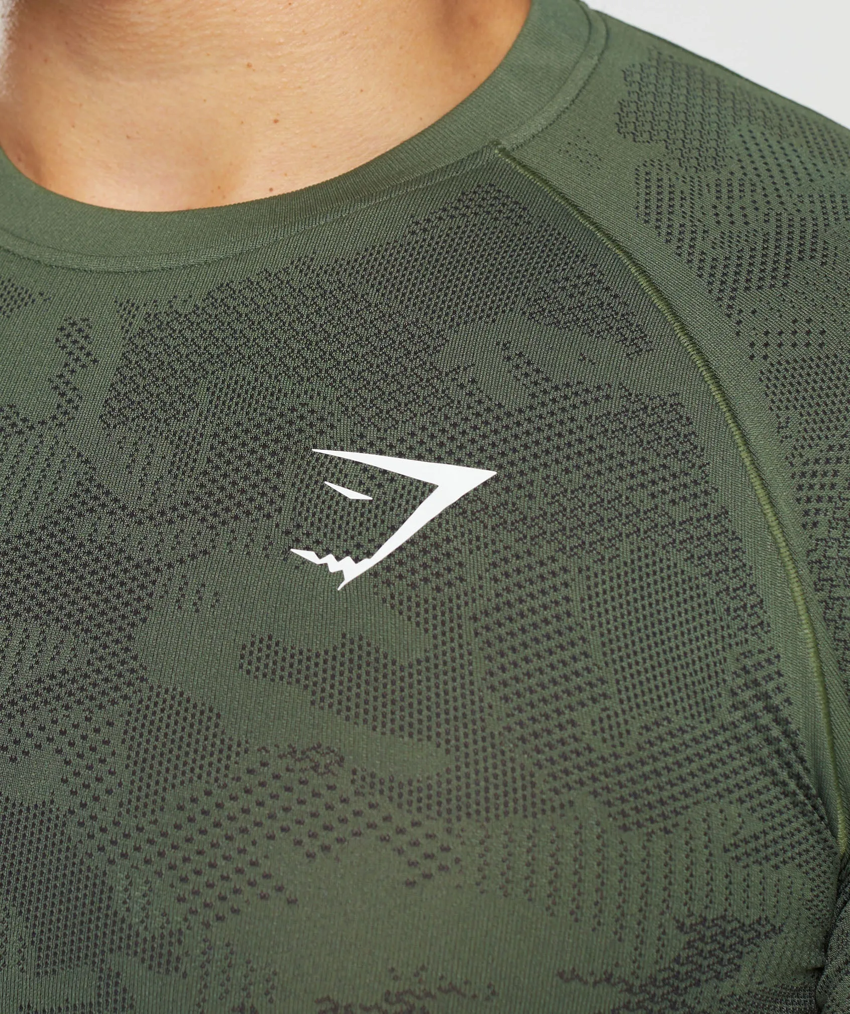 Gymshark Geo Seamless T-Shirt - Core Olive/Black sold by Gymshark product image thumbnail 5
