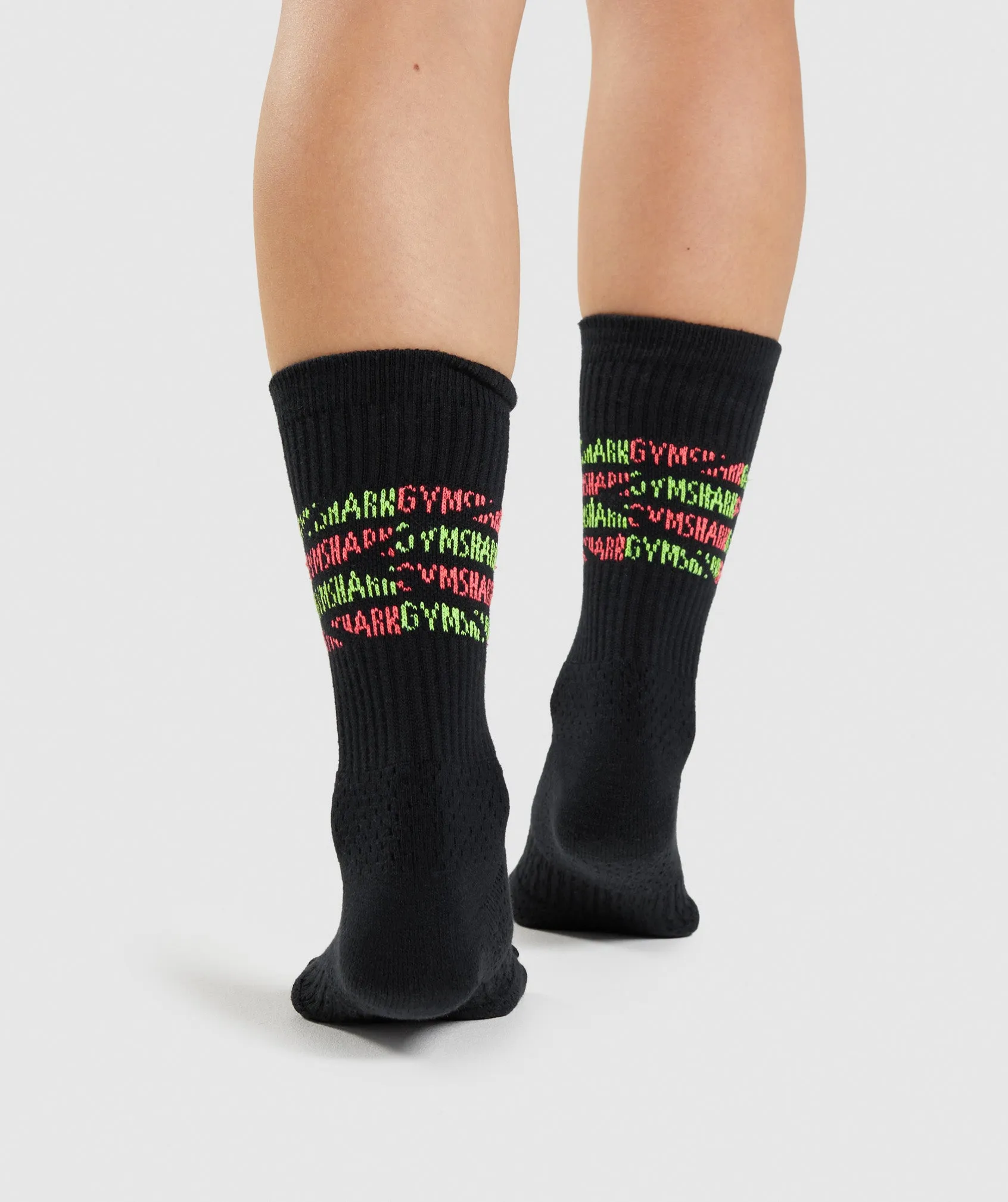 Gymshark Crew Socks 1pk - Black/Fluo sold by Gymshark product image thumbnail 3