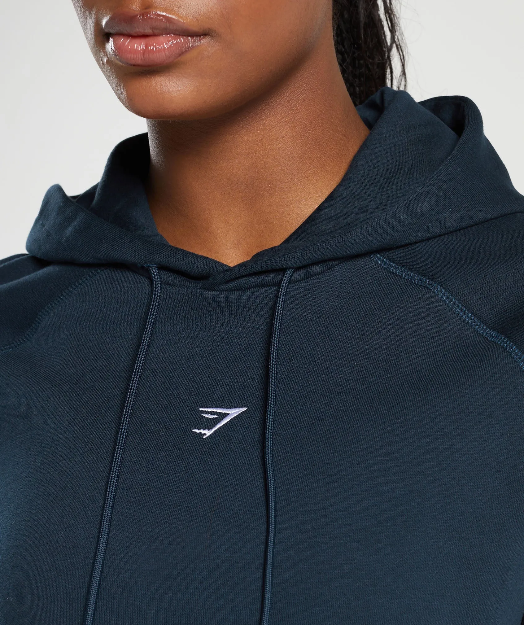 Gymshark Training Fleece Cropped Hoodie - Navy sold by Gymshark product image thumbnail 5