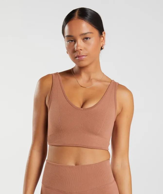 Gymshark Rest Day Seamless Bralette - Coffee Brown sold by Gymshark