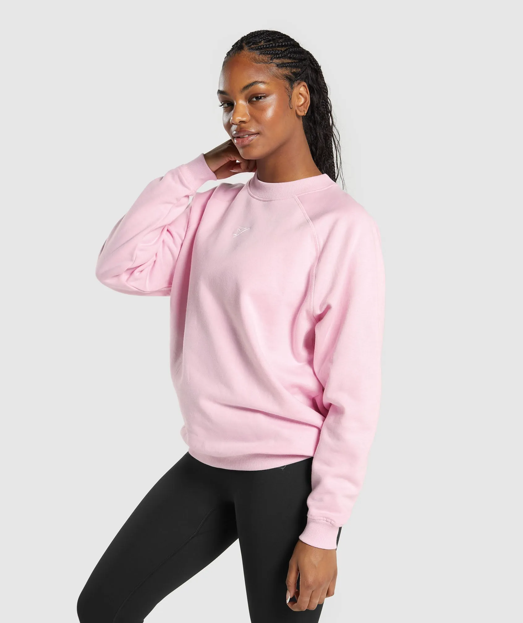 Gymshark Training Oversized Fleece Sweatshirt - Dolly Pink sold by Gymshark product image thumbnail 3