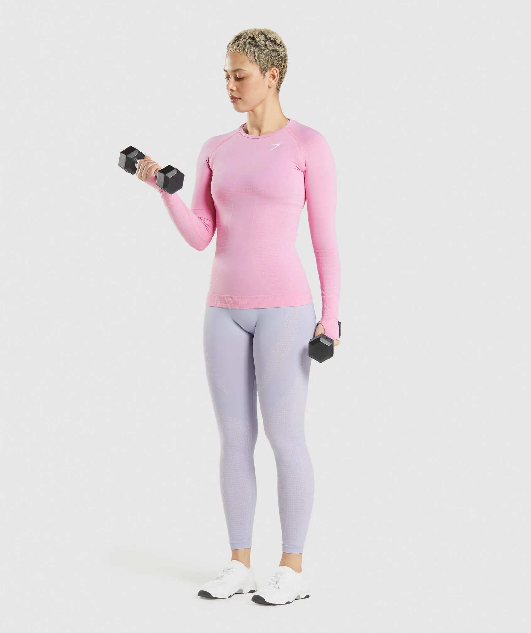 Gymshark Vital Seamless 2.0 Long Sleeve Top - Sorbet Pink Marl sold by Gymshark product image thumbnail 4