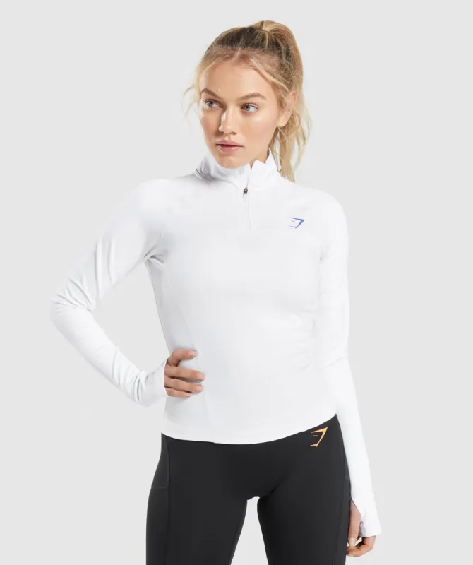 Gymshark Pulse 1/4 Zip - White sold by Gymshark